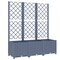 vidaXL Garden Planter with Trellis Dark Gray 47.2x15.7x53.5 PP